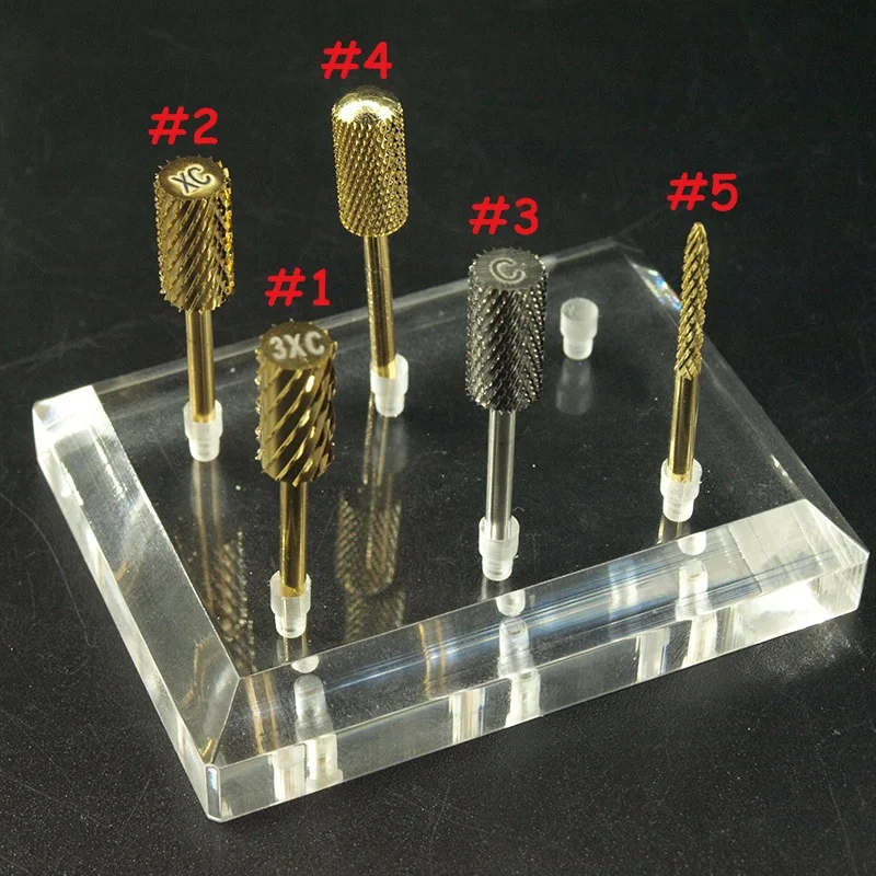 EasyNail ~ Pro. 5 видов золота карбида вольфрама Бур ногтей сверло резак пилки для ногтей электрические сверла маникюр машина аксессуар