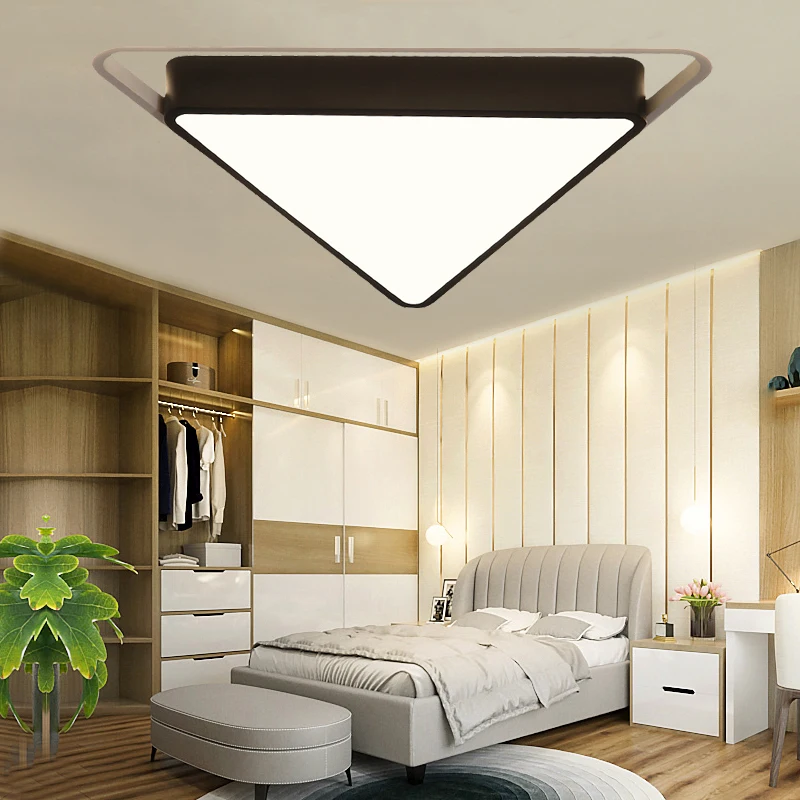 

Modern triangle LED Ceiling Lamp Iron frame Black/white Remote dimming Ceiling Light for Living Room Bedroom Indoor Lighting