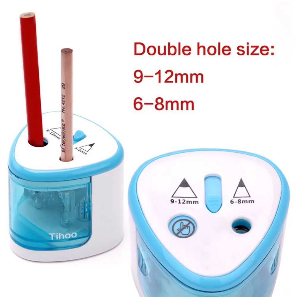 Unique 2 Compact Holes Art Sketch Electric Pencil Sharpener School Stationery Automatic Pencil Sharpener Office Accessories Unique 2 Compact Holes Art Sketch Electric Pencil Sharpener School Stationery Automatic Pencil Sharpener Office Accessories
