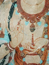 Top traditional Chinese painting canvas prints Dunhuang Cave painting reproduction home decor Mogao Cave painting Budda posture top traditional chinese painting canvas prints dunhuang cave painting bodhisattva leading a lady donor towards the pure lands