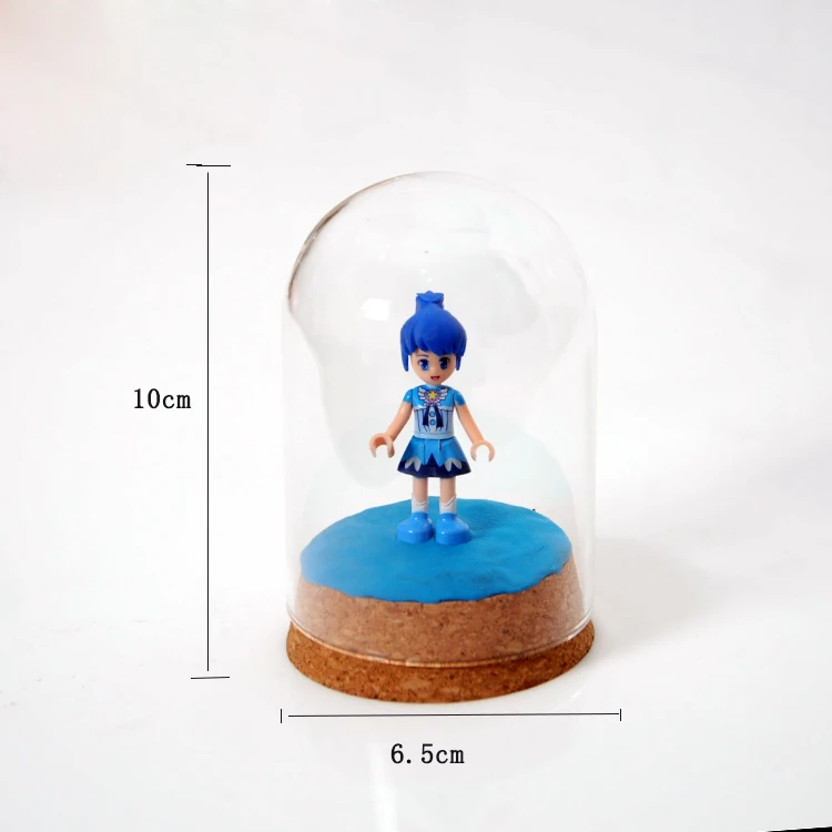 Home Glass Dome Display Jar Cover Shield Shade With Wooden Cork Tabletop Decor Crafts Figurines Miniatures Kids Birthday Gift
