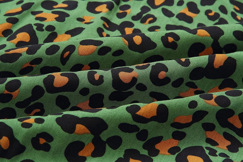 Forefair Print Leopard Dress sexy women short sleeve v neck Ruffle high waist Hem mini a line casual summer dress 2019 vestidos (28)