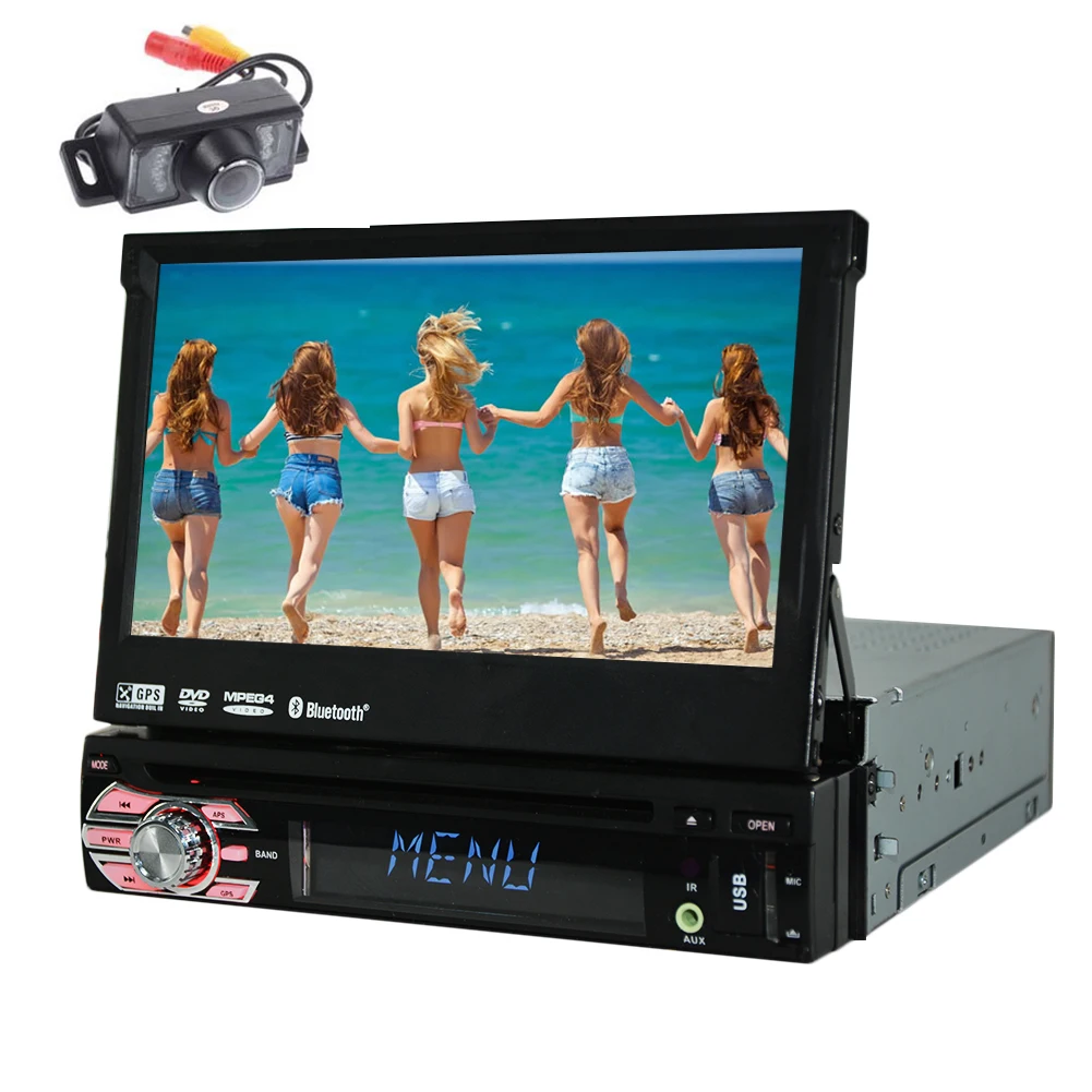 Flash Deal Single 1 DIN Universal 7" Car GPS Navigation DVD Player Radio Stereo Multimedia Touch screen ipod USB+Free Camera+8GB MAP Card 4