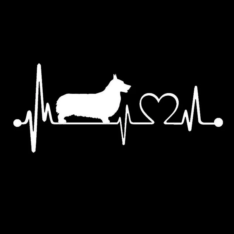 19-8-3CM-Pembroke-Welsh-Corgi-Heartbeat-Dog-Car-Stickers-Vinyl-Decal-Car-Styling-Accessories-Black