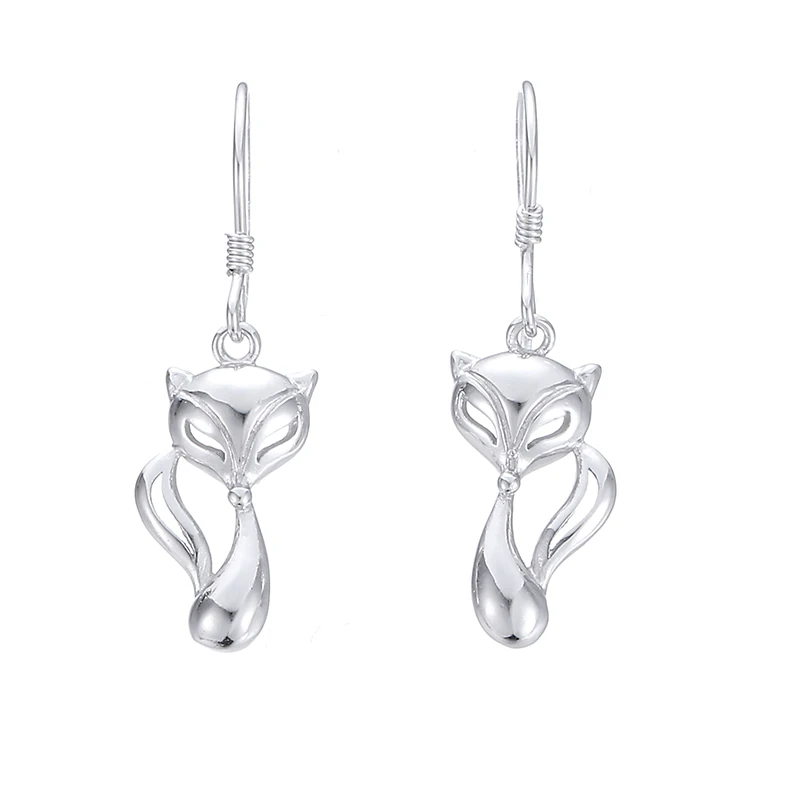 

Promotion fashion little fox women jewelry gift 925 sterling silver ladies`drop earrings shipping wholesale cheap female