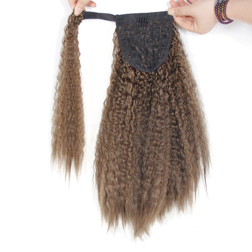 kinky curly ponytail extensions fake hair estenciones del cabello pony tail hair extensions hair pieces