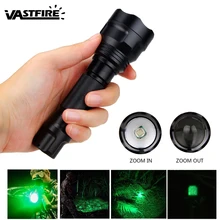 Тактический охотничий фонарь масштабируемый 500 ярдов 55 мм объектив 5 Режим фокус T6 зеленый световой факел охота свет