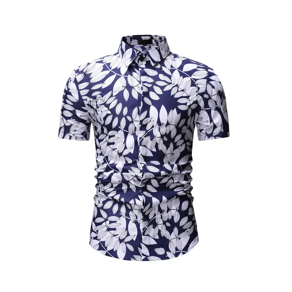 

Men's Shirts Fashion Casual Floral Shirt Slim Cotton Short Sleeve Soft Fabric Lapel Men's Comfortable Shirts Enjoy Good Time