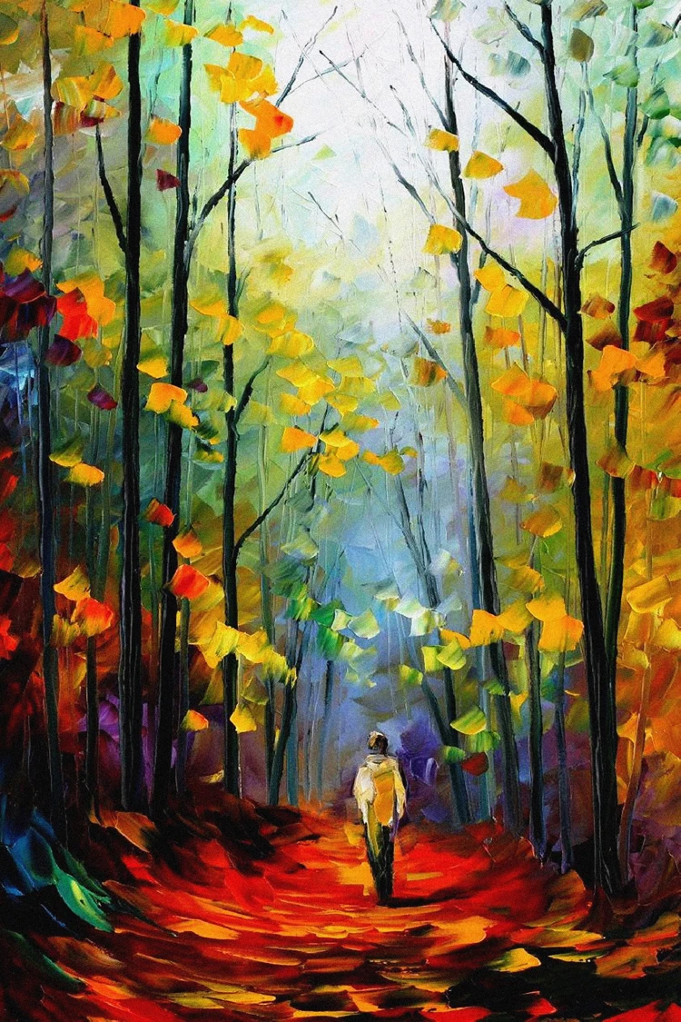 oil painting wall sticker after the rain figure canvas painting