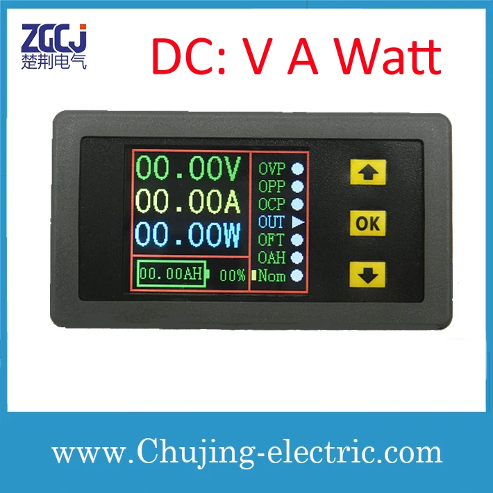 LCD display DC A V Watt measuring meter display DC ampere voltage power