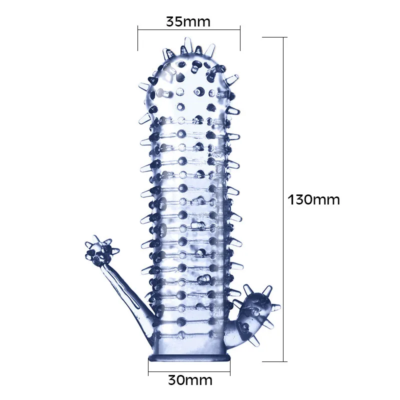 Silicone Condom Delay Extension Crystal Penis Sleeve Extender Enlarger Erection Impotence Aid Sex Product for Men 11