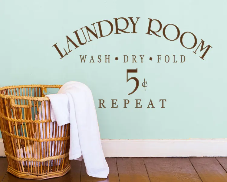 

Laundry Sign Symbol Wall Decal Quotes Laundry Room Wash Dry Fold Repeat Wall Stickers Removable Vinyl Shop Decor Interior SYY840