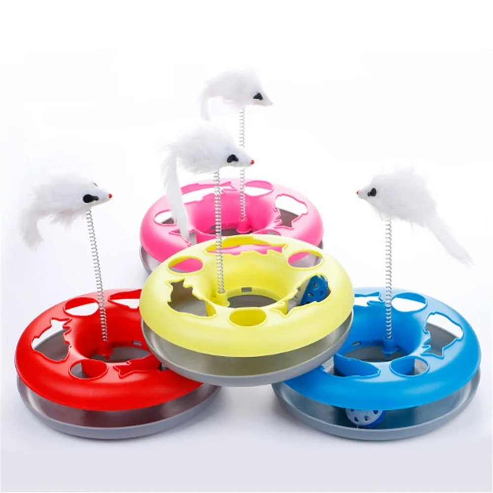 4 Colos Cat training toys Single - layer Amusement Plate Mouse Spring Cat Toys Cat Turntable Pet Interactive Toys Cat Supplies 4 Colos Cat training toys Single - layer Amusement Plate Mouse Spring Cat Toys Cat Turntable Pet Interactive Toys Cat Supplies
