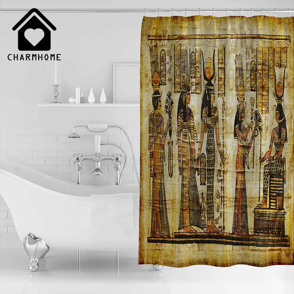 Charmhome Ancient Egyptian Shower Curtain Fabric Bathroom Decor Accessories Waterproof Polyester Shower Curtains Mat Shower Curtains Aliexpress