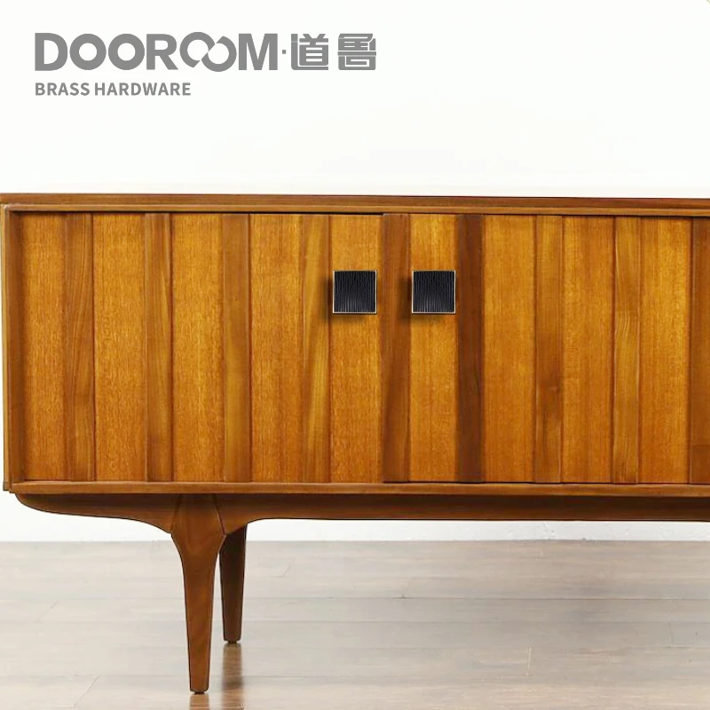 Dooroom Brass Furniture Handles Modern Square Cupboard Drawer