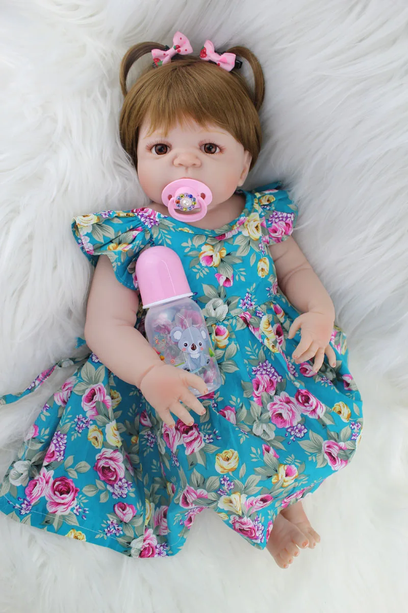55 см полностью силиконовая кукла Reborn Girl Baby Doll игрушки Реалистичные 22 дюйма новорожденная принцесса малыш кукла подарок на день рождения