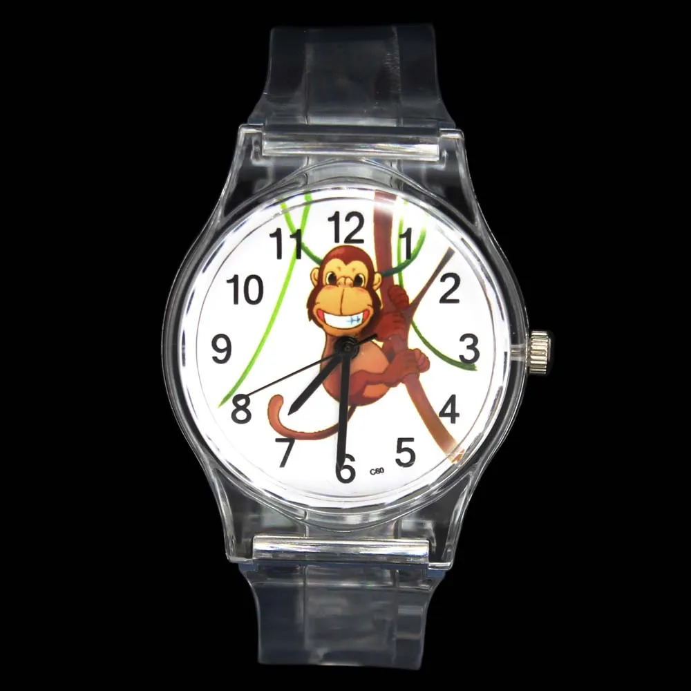 Kids Long Tail Monkey Novelty Animal Children Cartoon Quartz Watch Boy