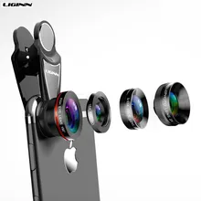 LIGINN 4 в 1 линза для телефона 0.63X Широкий формат макро объектива Рыбий глаз телефото зум-объектив для samsung S8 S9 плюс телефон Камера объектив Kit L-413