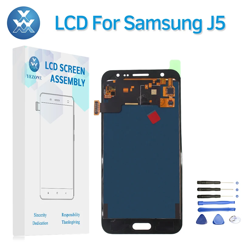 Отрегулировать яркий ЖК дисплей для samsung Galaxy J5 2015 J500FN Дисплей J500F J500G J500Y планшета Сенсорный экран сборки с