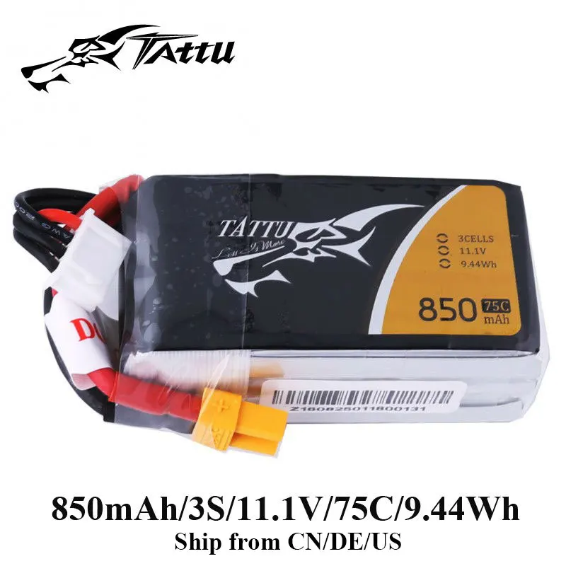 Литий полимерный аккумулятор Tattu 850 мАч 3S литий 11 1 В 14 8 в разъем XT30 для 150 130