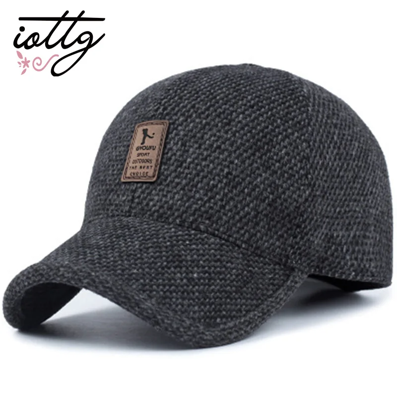 IOTTG New Fashion Thickened Baseball Cap With Ears Cotton Warm Hat