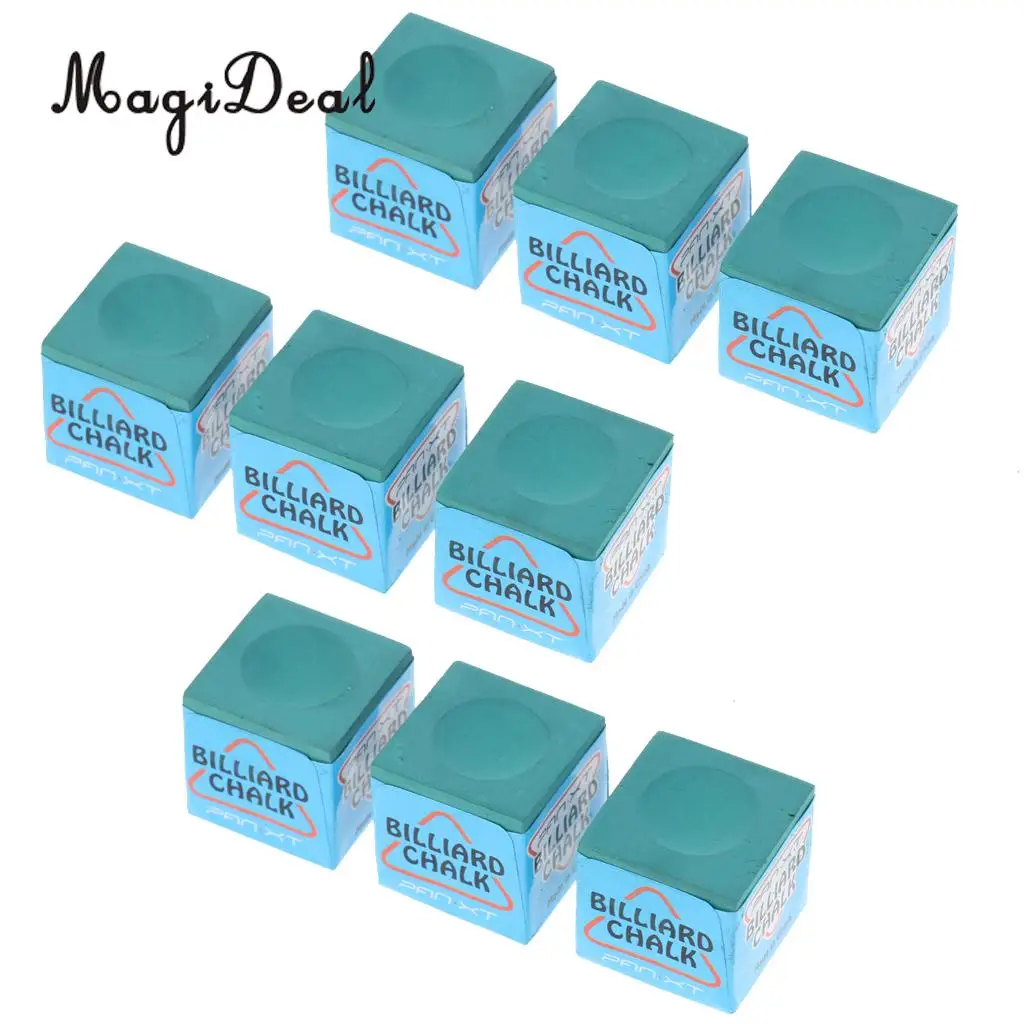 

MagiDeal 9 Pieces Billiard Chalk Snooker Pool Cue Tip Billiards Accessories Green