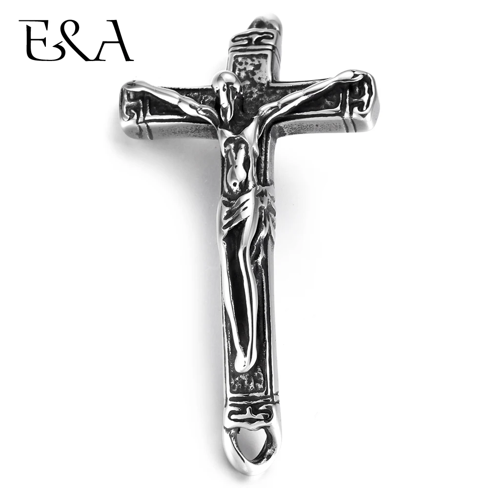 

Stainless Steel Connector Cross Jesus Crucifixio 1/1 Loop Hole 3mm for DIY Bracelet Making Findings Jewelry Connect Supplies