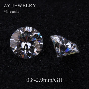 

Factory Price Brilliant Cut GH Color 0.8-2.9mm 1carat/pack Loose Gems White Moissanites For Ring