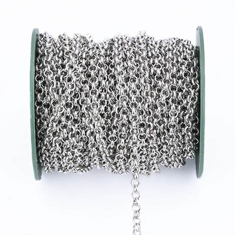 Long DIY Necklace Chains Rhodium/Silver/KC Gold/Antique Bronze Punk 3.2/4.8/5.8mm O shape Link Chain for Jewelry Making