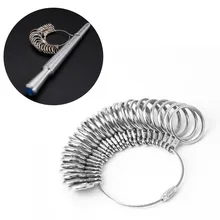 Easy To Use 0-13 Finger Ring Metal Sizer Measure Gauge Jewelry Size Tools New