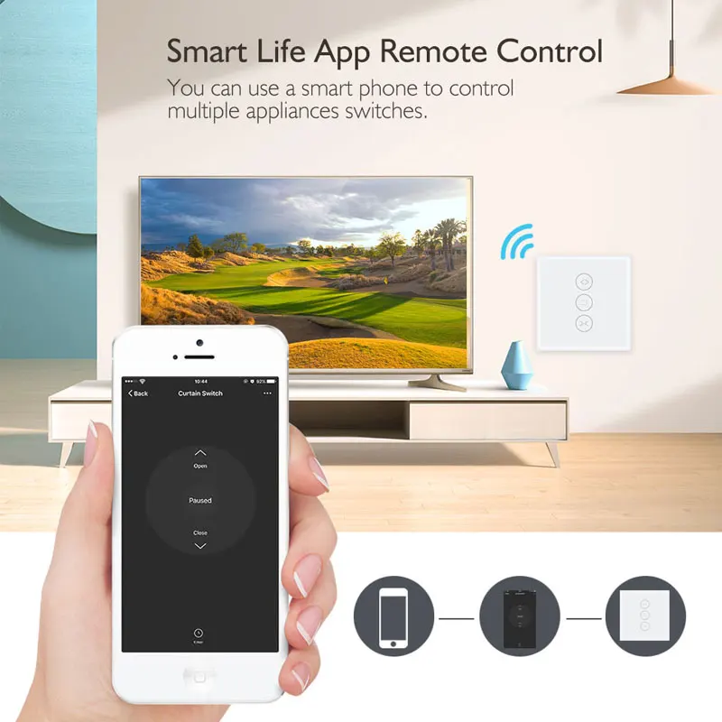 WiFi умная штора переключатель Smart Life Tuya приложение Электрический моторизованный занавес слепой Ролик затвора работает с Alexa и Google Home