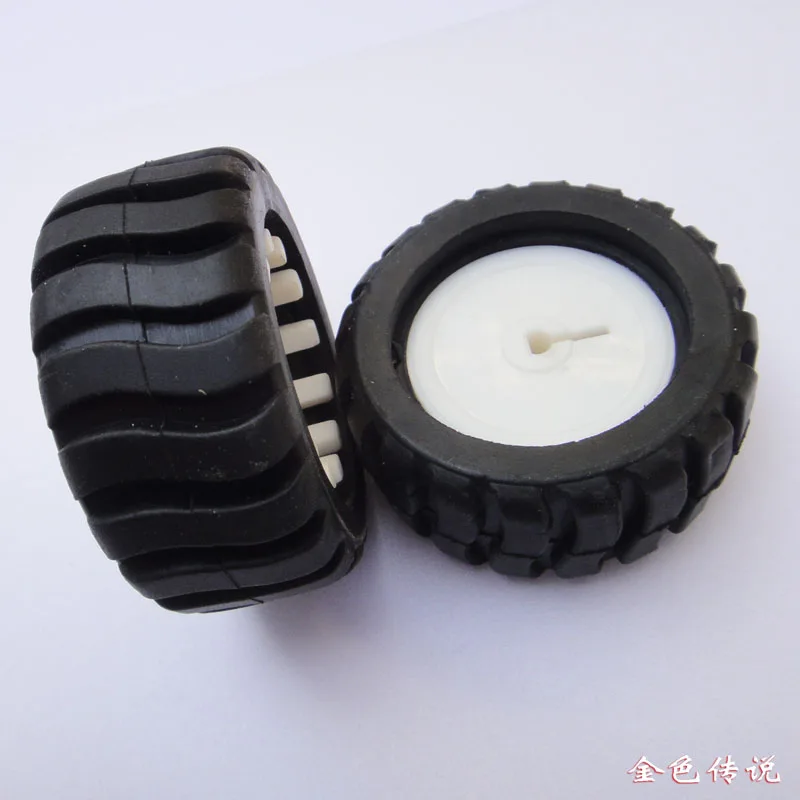 

F17667 JMT 43*19*3mm Balck D-Type Hole Rubber Wheel Model Wheel DIY Toy Accessory for Trancking Car Robot
