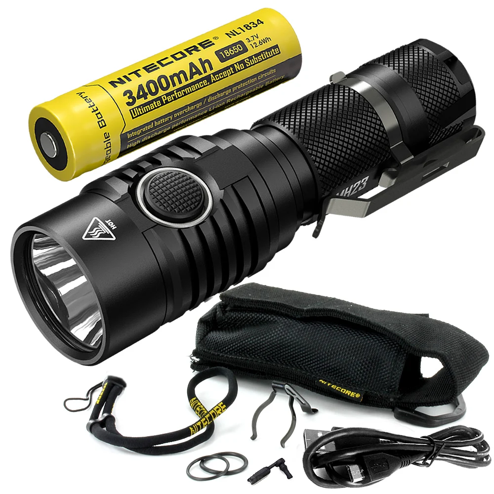 Goedkoop 2018 NITECORE MH23 1800 Lumen CREE XHP35 HD LED Oplaadbare Lamp Waterdichte Zaklamp Met 18650 Batterij Gratis Verzending