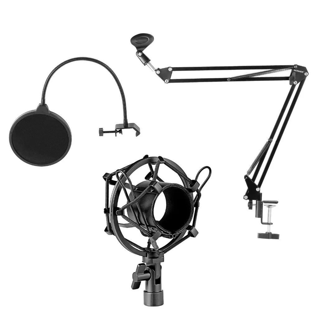 Billige Neewer Mikrofon Suspension Boom Scissor Arm Stehen mit Mic Clip Halter und Tisch Montage Clamp Kit