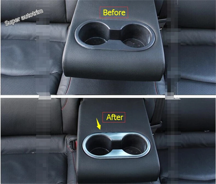 

Lapetus For Mazda 3 AXELA Hatchback Sedan 2014 2015 2016 ABS Accessories Interior Front & Rear Water Cup Holder Frame Cover Trim