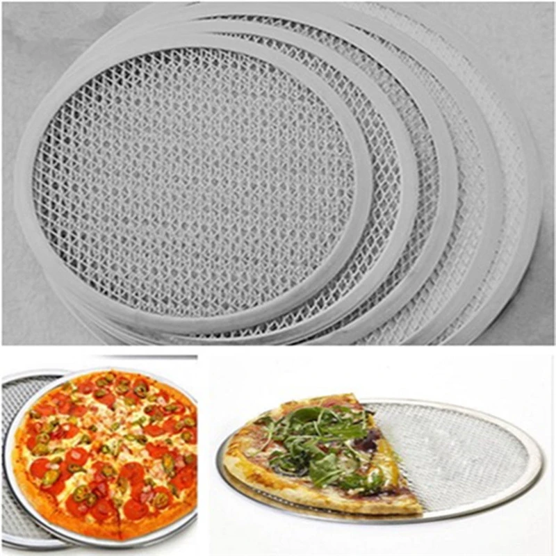 1PC New Aluminum Flat Mesh Pizza Screen Round Baking Tray Net Kitchen Tool 6inch -7inch Kitchen Tools Hot High Quality