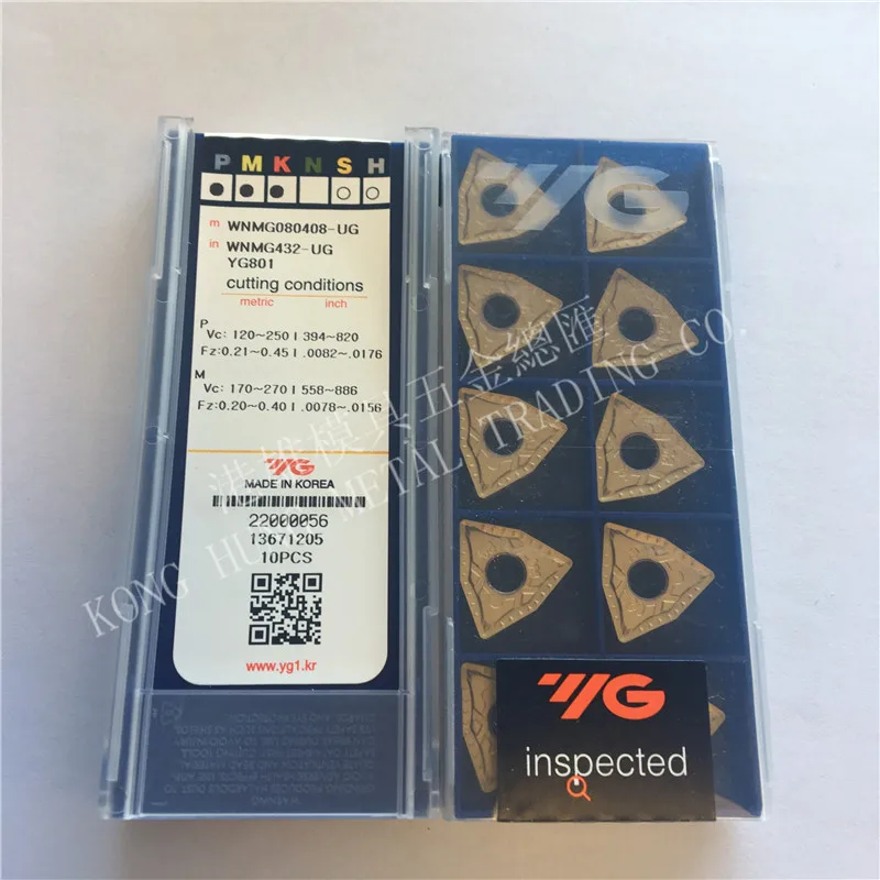 Free Shipping WNMG080408 UG YG801 Original Korea YG Carbide Inserts Drilling Tool Lathe Tools 10
