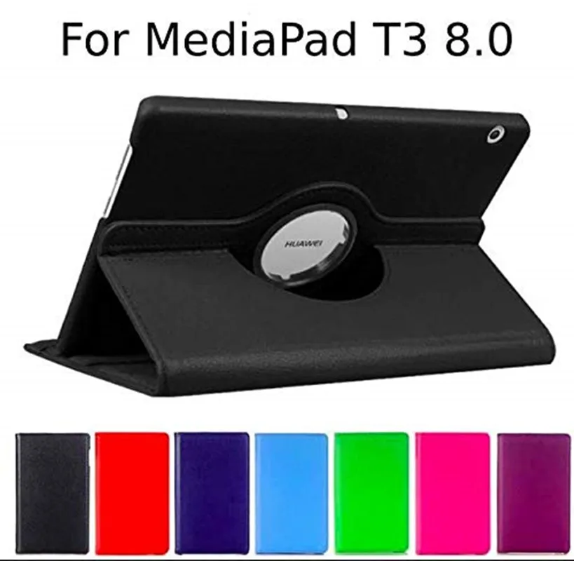 

PU Leather Case for Huawei MediaPad T3 8.0 Honor Play Pad 2 KOB-L09 KOB-W09 Tablet Funda Cover for Huawei T3 8.0 Rotating Case