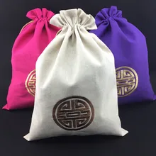 Вышивка Lucky очень большая Ювелирная сумка подарок упаковка китайский стиль повседневное хлопковое белье сумка для обуви дорожная сумка для бюстгальтеров 10 шт