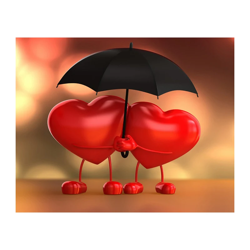 DIY diamond mosaic two red love umbrella picture diamond painting cross stitch diamond embroidery pattern rhinestone home decoration WHH