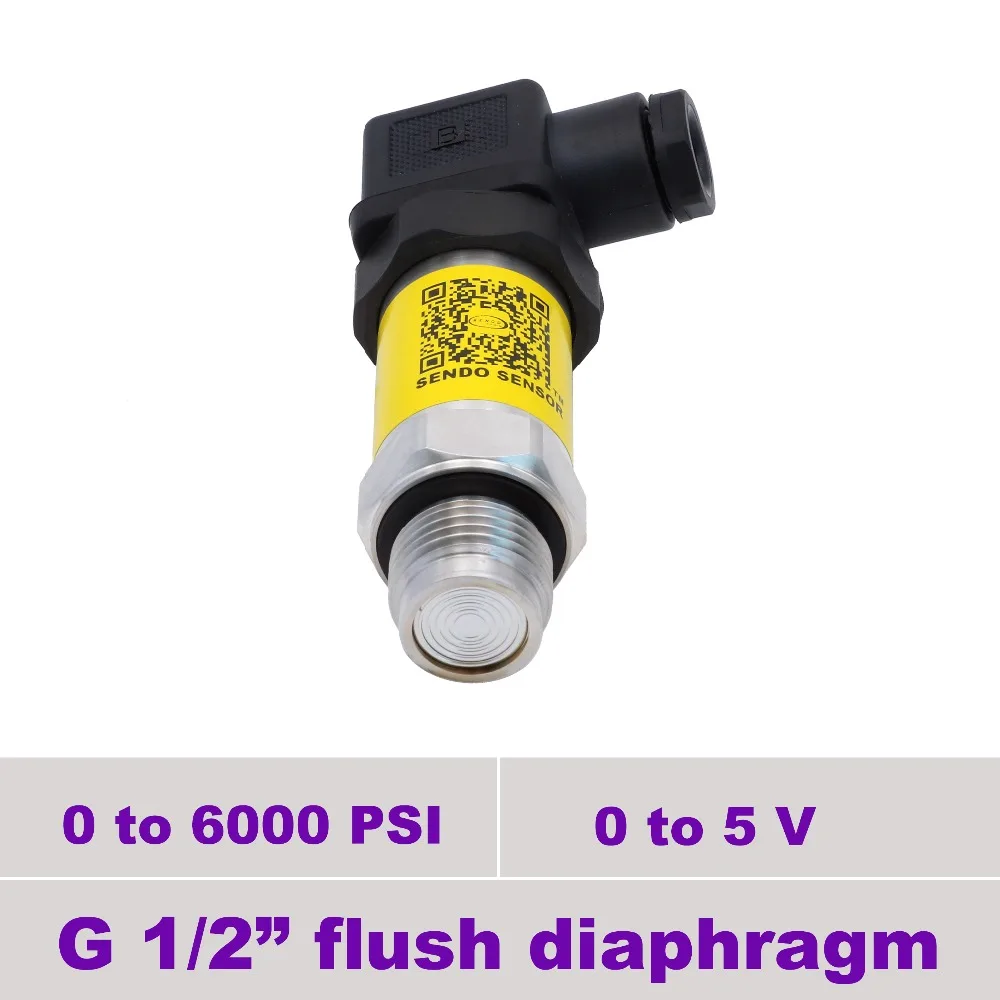 3 wire 0 to 5V signal 24 v flush diaphragm pressure sensor 316L flushed mount g 1 2 thread 6000 psi gauge transducer | Инструменты