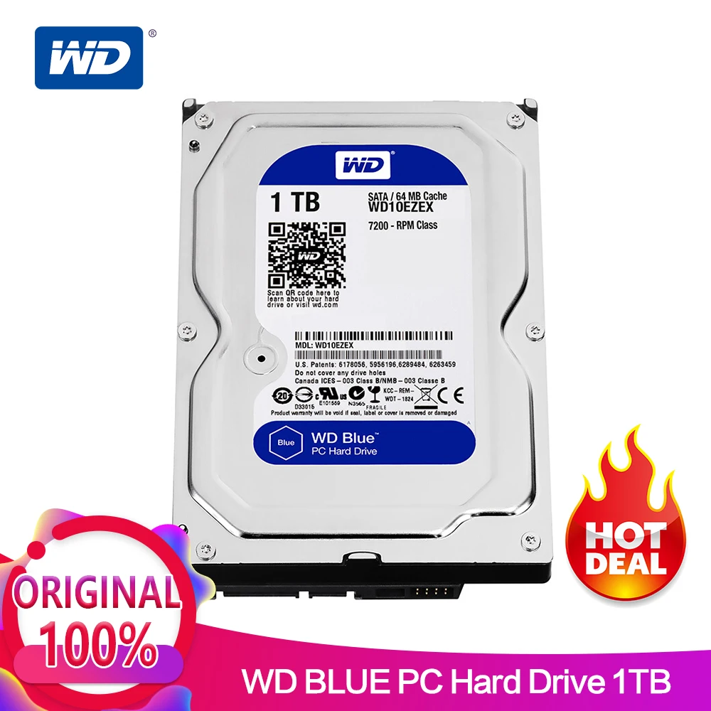 preço 1 tb WD Azul HDD disco rígido interno sata de 3.5 gb s SATA 6 64 m 7200PPM desktop hard drive hdd para PC WD10EZEX