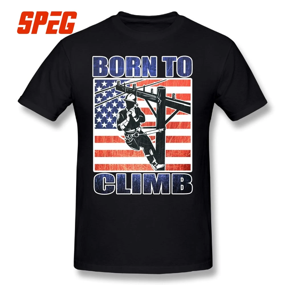 American Power Lineman Electrician Repairman Pole T Shirt Retro 100