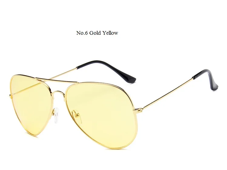 Женские солнцезащитные очки оправа ярких цветов оранжевые прозрачные линзы Авиатор очки пилота Ретро брендовая дизайнерская s1459 - Цвет линз: C5