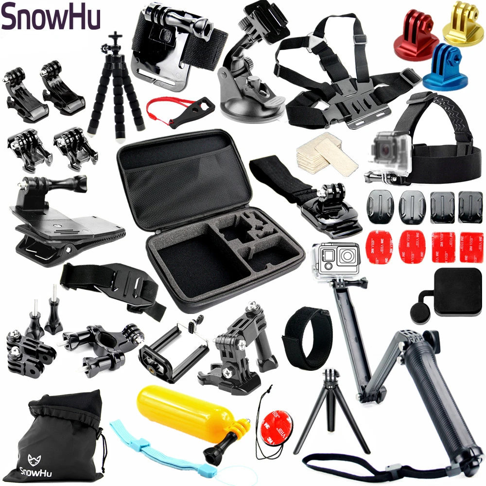 

SnowHu for Helmet Harness Chest Belt Head Mount Strap Monopod For Gopro Hero 7 6 5 for xiaomi for yi 4K camera Accessories GS37