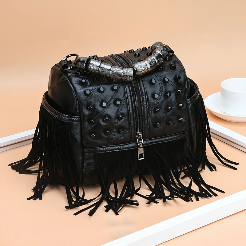 Alta Cuoio Bolsa Black Tracolla Del Lusso Feminina A Borse Donne Spalla Nappa Qualità Della Sacchetto Femminile Di Borsa Genuino Inverno Delle Dell'annata awq6wH1