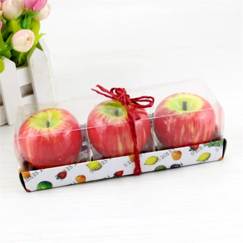 Free Shipping 3 PCS/Lot Christmas Shape Fruit Scented Candle Greet Gift Party Supplies Wedding Romantic Confession | Дом и сад