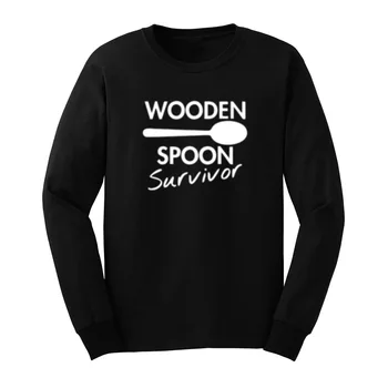

Mens Wooden Spoon Survivor Funny Long Sleeve T-Shirts Men Tee