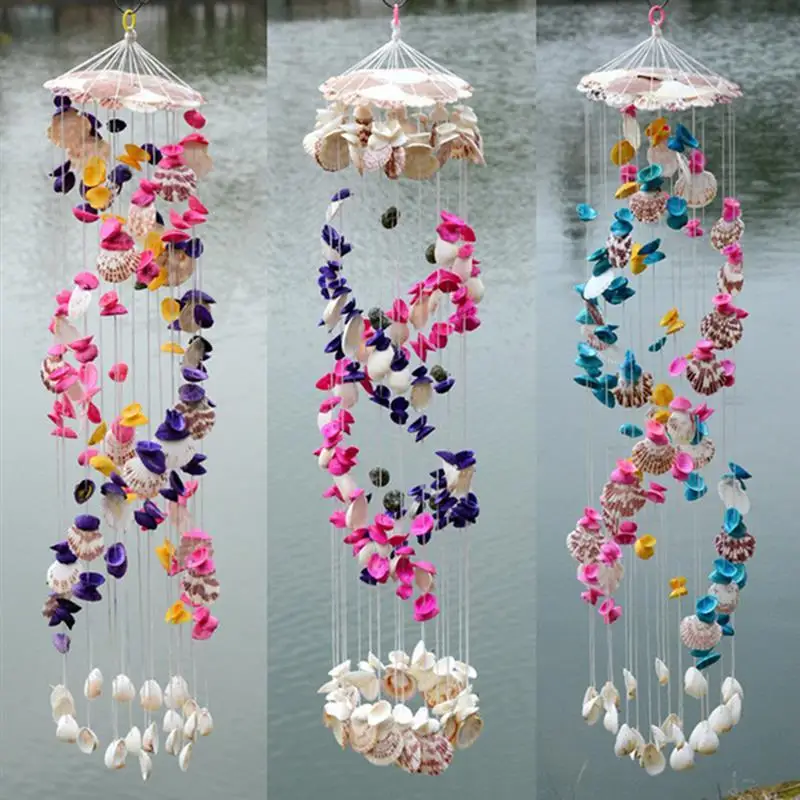 

Colorful Delicate Shell Spiral Wind Chime Shell Shaped Hanging Ornaments Romantic Hanging Decor For Home Garden Random Color
