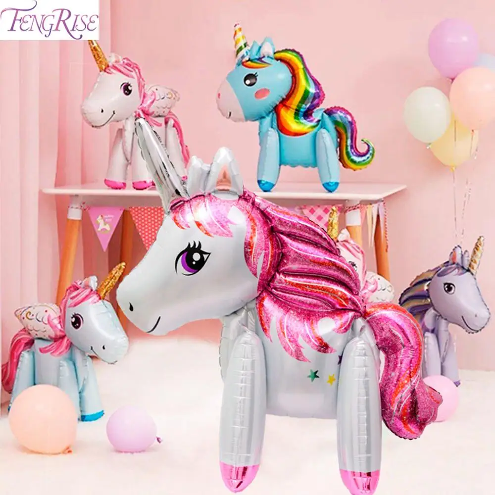 

FENGRISE Foil Balloon Unicorn Theme Party Unicorn Birthday Decorations Ballons Rainbow Baloons Baby Shower Balloons
